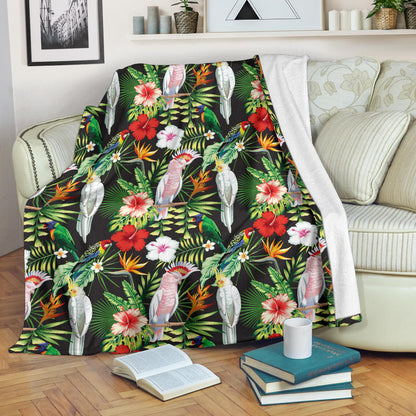 Tropical Flower Pattern Print Design TF03 Fleece Blanket