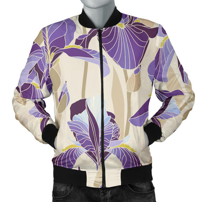 Iris Pattern Print Design IR02 Men Bomber Jacket