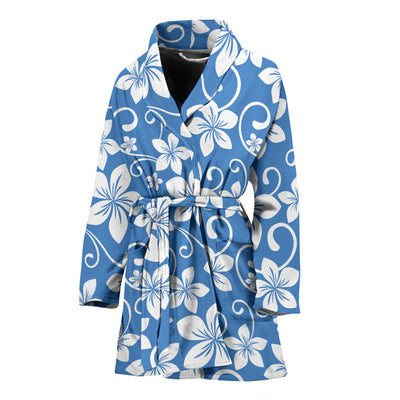 Hibiscus Pattern Print Design HB09 Women Bathrobe