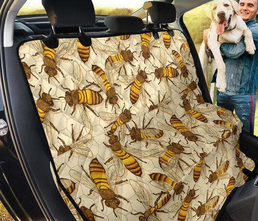 Bee Pattern Print Design BEE05 Rear Dog  Seat Cover