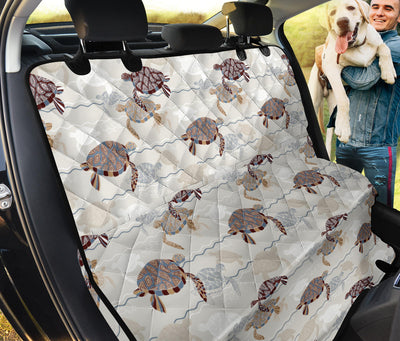 Sea Turtle Pattern Print Design T07 Rear Dog  Seat Cover