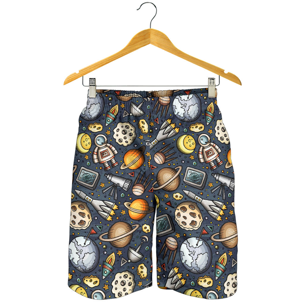 Space Pattern Print Mens Shorts