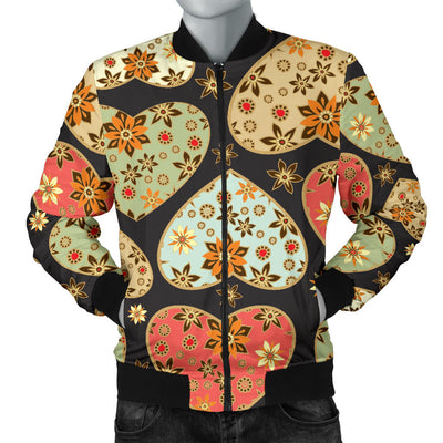 Heart Boho Pattern Print Design HE04 Men Bomber Jacket