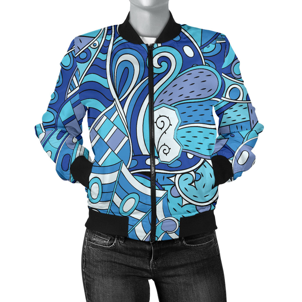 Funky Retro Pattern Print Design A02 Women's Bomber Jacket