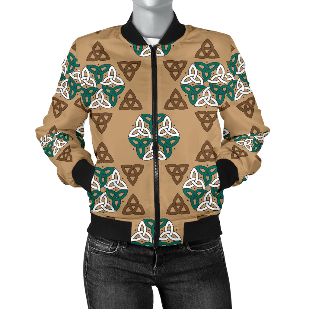 Celtic Pattern Print Design 08 Women's Bomber Jacket