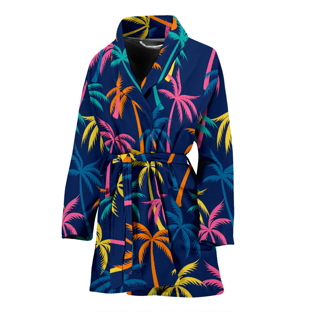 Palm Tree Pattern Print Design PT013 Women Bathrobe