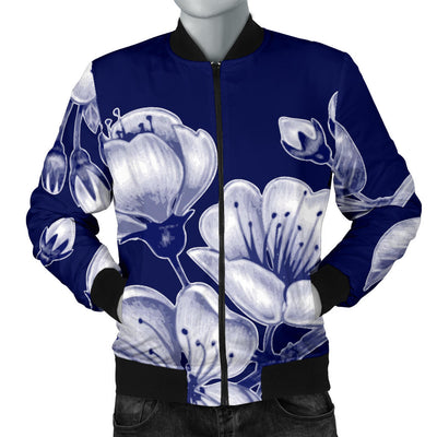 Cherry Blossom Pattern Print Design CB01 Men Bomber Jacket