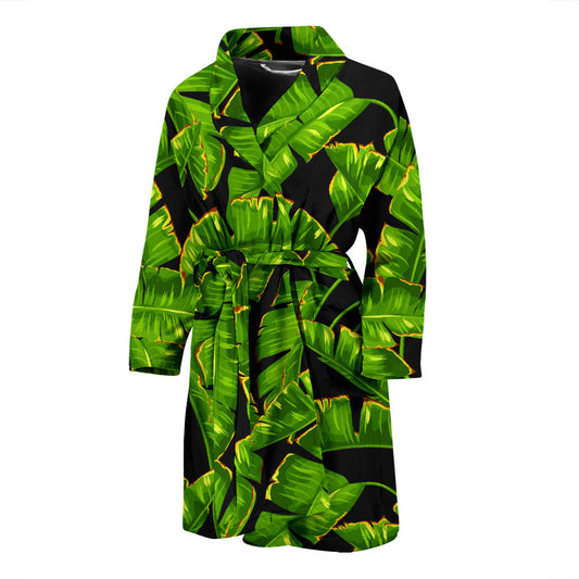 Banana Leaf Pattern Print Design BL06 Men Bathrobe