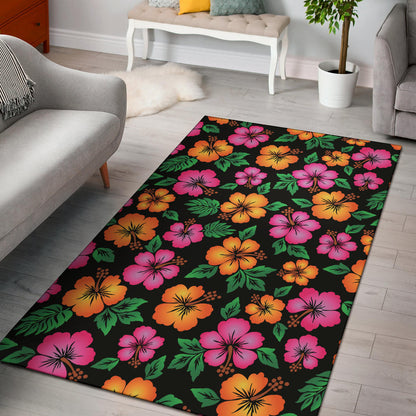 Hibiscus Pattern Print Design HB029 Area Rugs