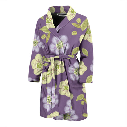 Anemone Pattern Print Design AM013 Men Bathrobe