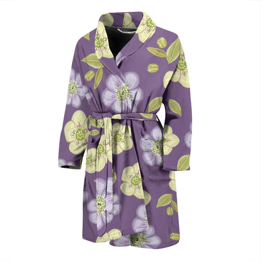 Anemone Pattern Print Design AM013 Men Bathrobe