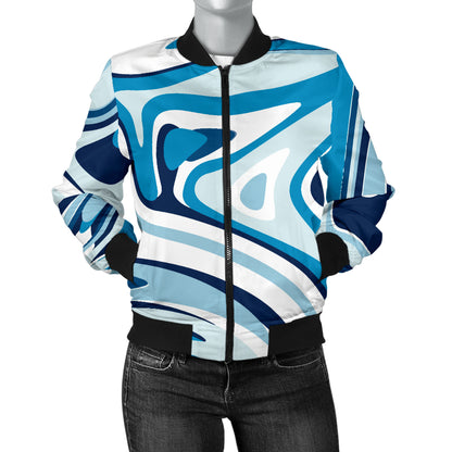 Liquid Pattern Print Design 05 Women's Bomber Jacket