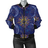 Celestial Moon Sun Pattern Print Design 01 Women's Bomber Jacket