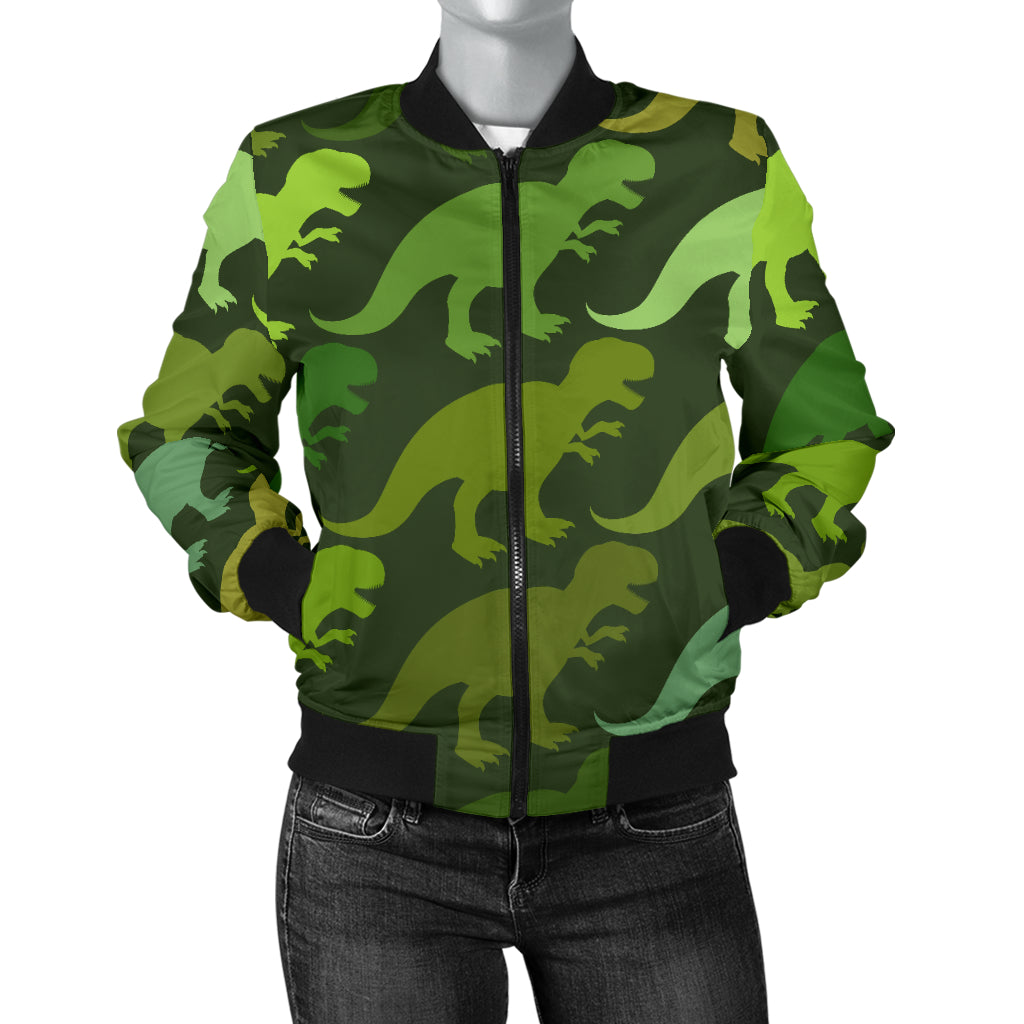 T Rex Pattern Print Design A03 Women's Bomber Jacket