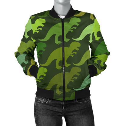 T Rex Pattern Print Design A03 Women's Bomber Jacket