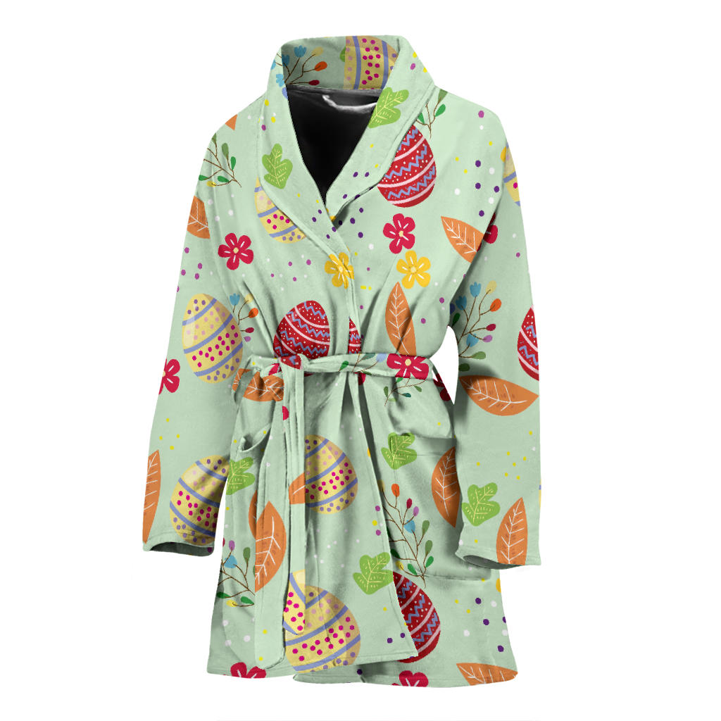 Easter Eggs Pattern Print Design RB07 Women Bathrobe