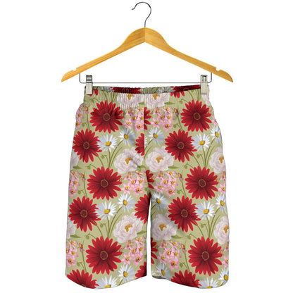 Gerberas Pattern Print Design GB07 Mens Shorts