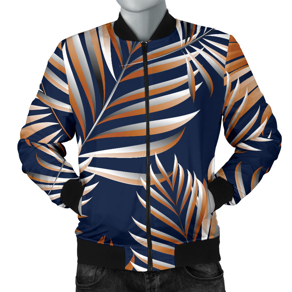Tropical Flower Pattern Print Design TF07 Men Bomber Jacket