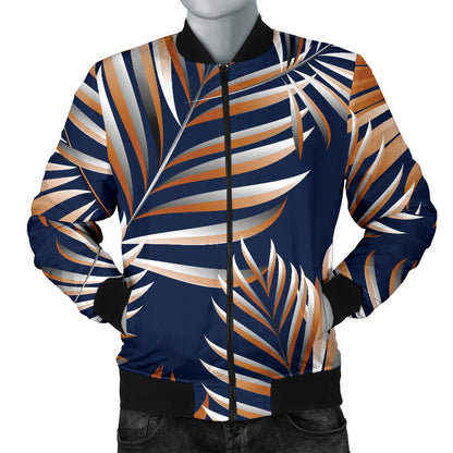 Tropical Flower Pattern Print Design TF07 Men Bomber Jacket