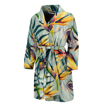 Tropical Flower Pattern Print Design TF022 Men Bathrobe