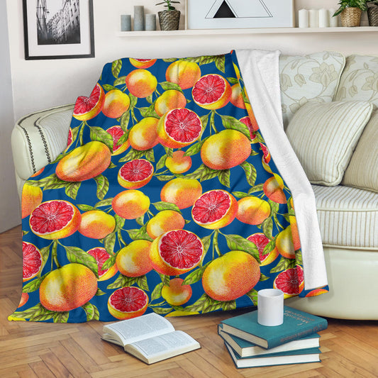 Grapefruit Pattern Print Design GF04 Fleece Blanket