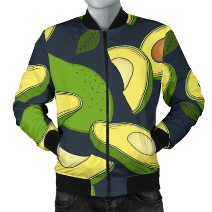 Avocado Pattern Print Design AC013 Men Bomber Jacket