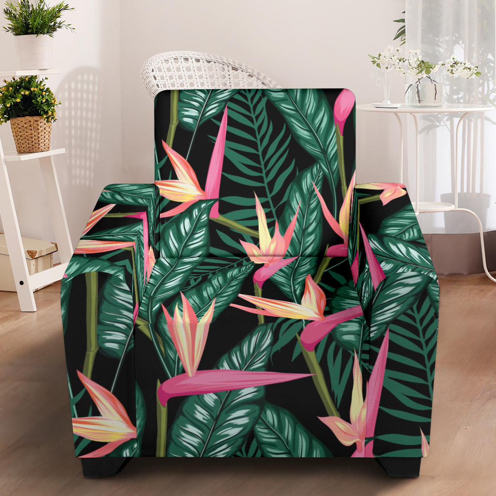 Bird Of Paradise Pattern Print Design BOP03 Armchair Slipcover