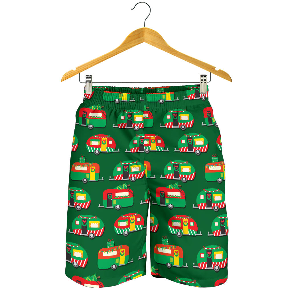 Camper Camping Christmas Themed Print Mens Shorts
