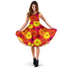 Gerberas Pattern Print Design GB05 Midi Dress
