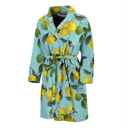 Lemon Pattern Print Design LM05 Men Bathrobe