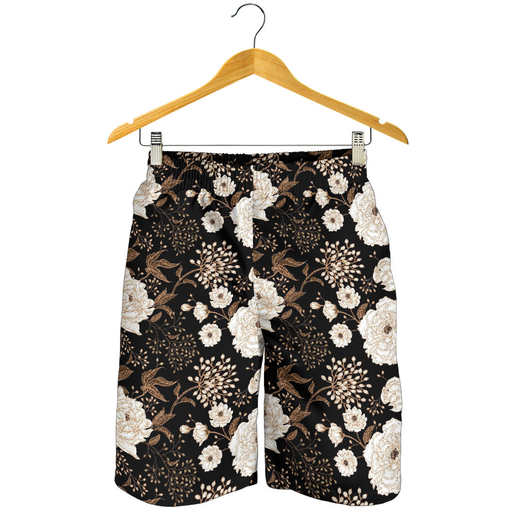 Peony Pattern Print Design A02 Mens Shorts