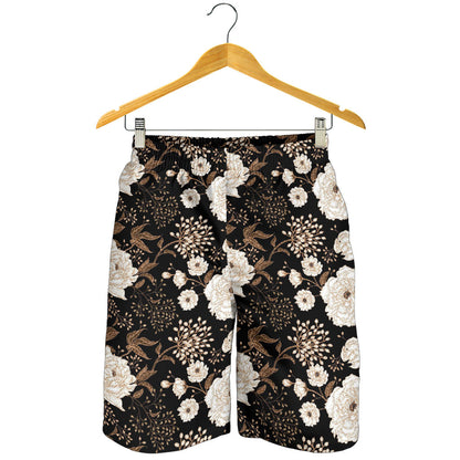 Peony Pattern Print Design A02 Mens Shorts