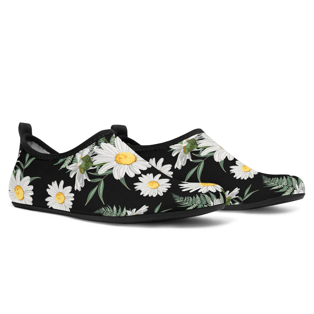 Daisy Pattern Print Design DS07 Aqua Water Shoes