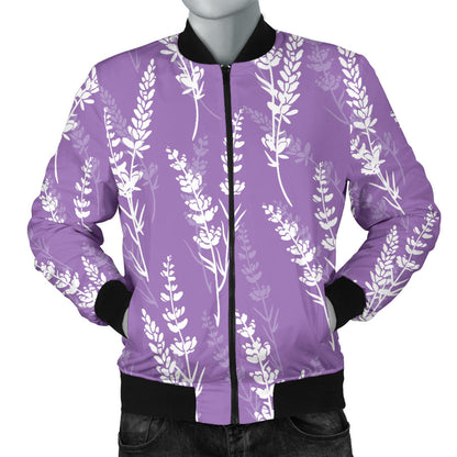 Lavender Pattern Print Design LV08 Men Bomber Jacket