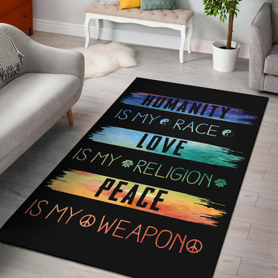 Humanity Love Peace Area Rugs