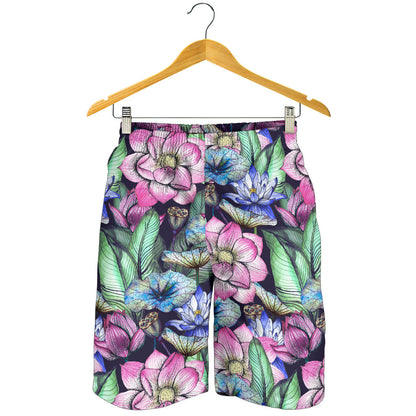 Water Lily Pattern Print Design WL07 Mens Shorts