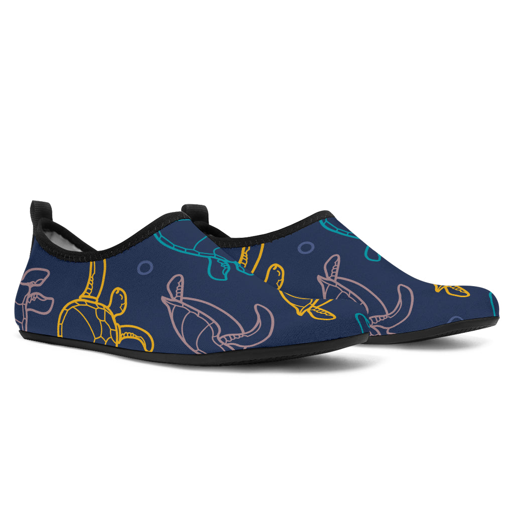 Sea Turtle Baby Print Aqua Water Shoes