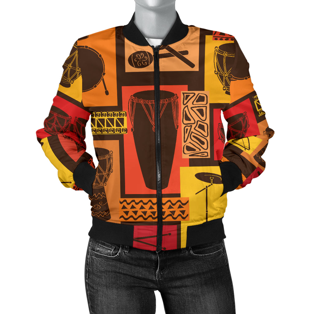 Percussion Pattern Print Design 02 Women's Bomber Jacket
