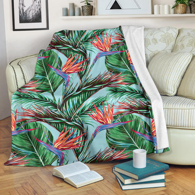 Bird Of Paradise Pattern Print Design BOP01 Fleece Blanket