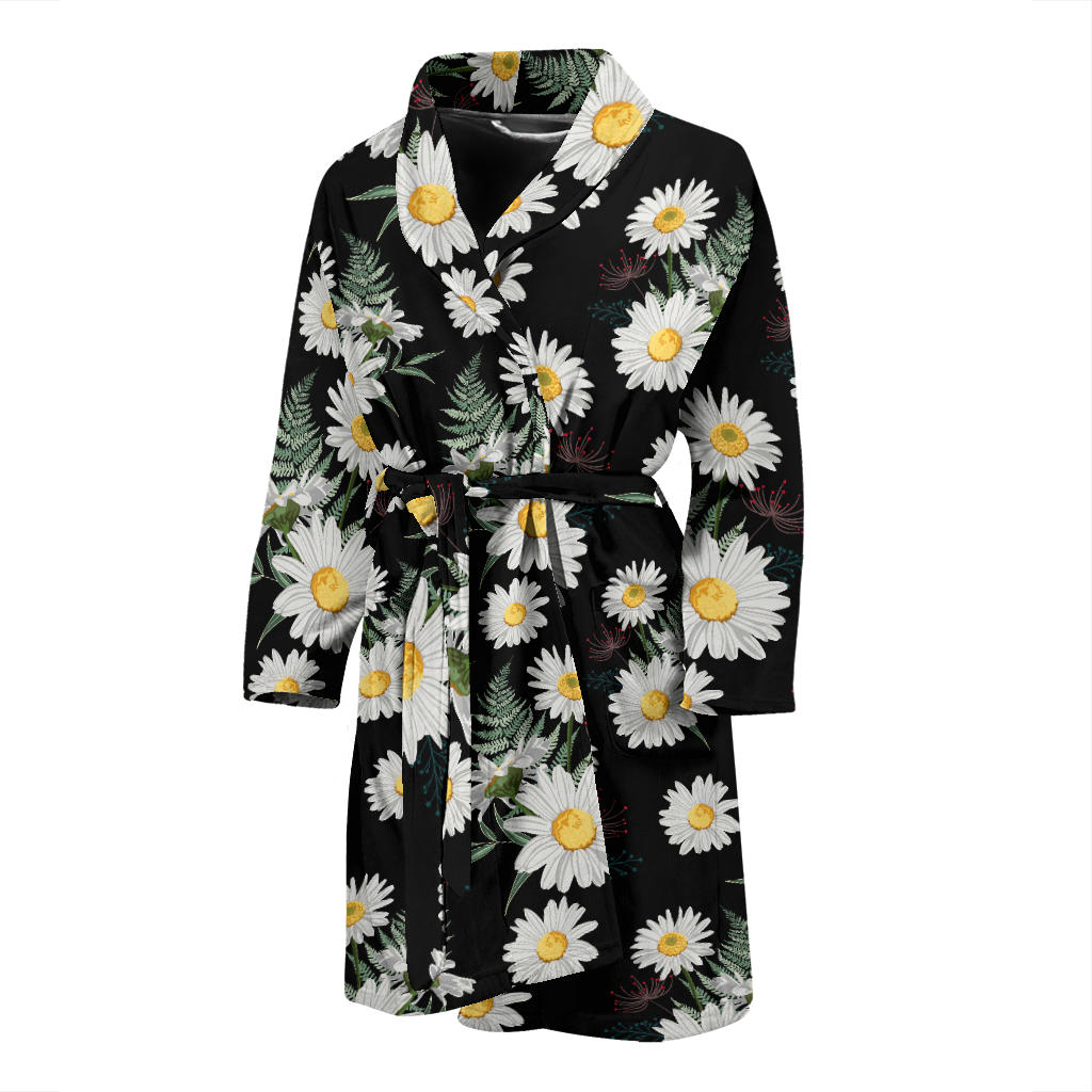 Daisy Pattern Print Design DS07 Men Bathrobe