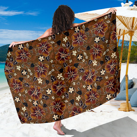Hawaiian Themed Pattern Print Design H01 Sarong Pareo Wrap