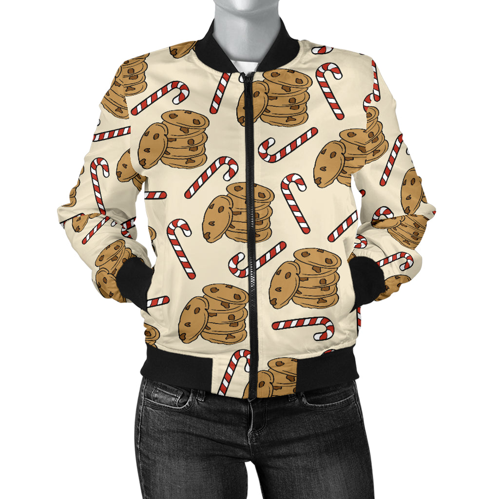 Cookie Pattern Print Design 04 Women's Bomber Jacket