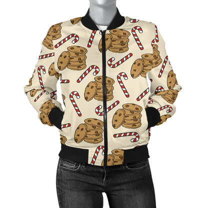Cookie Pattern Print Design 04 Women's Bomber Jacket