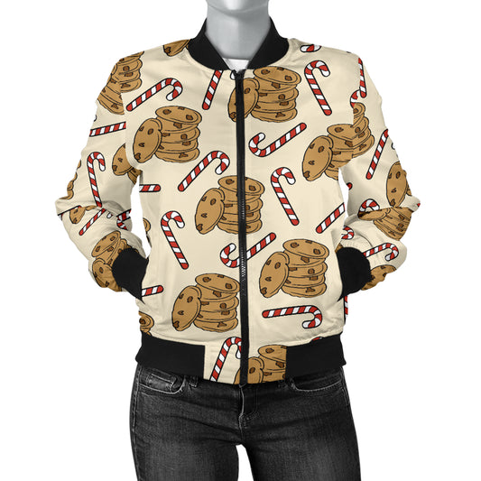 Cookie Pattern Print Design 04 Women's Bomber Jacket