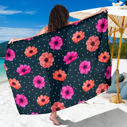 Anemone Pattern Print Design AM09 Sarong Pareo Wrap
