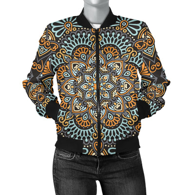 Mandala Pattern Print Design 05 Women's Bomber Jacket