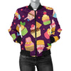 Cupcake Pattern Print Design 05 Women's Bomber Jacket