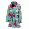 Dragonfruit Pattern Print Design DF01 Women Bathrobe