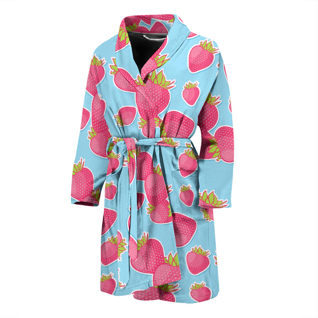 Strawberry Pattern Print Design SB04 Men Bathrobe