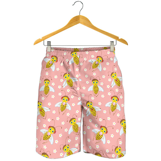 Bee Pattern Print Design BEE07 Mens Shorts